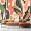 (Medium (3m X 2.4m)) Abstract Leaf Shapes - Orange 1