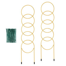 Paire de supports de plantes en métal robuste, cages pour