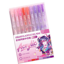 9Pcs Retractable Acrylic Gel Pen with 0.8mm Needle-Sweetheart