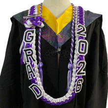 2026 Graduation Braided Cord Lei Tassels Academic-pp white