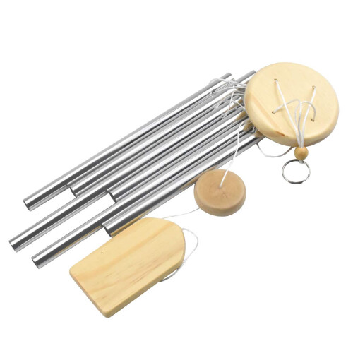 Windspiel mit 6 Metallrohren Silver
