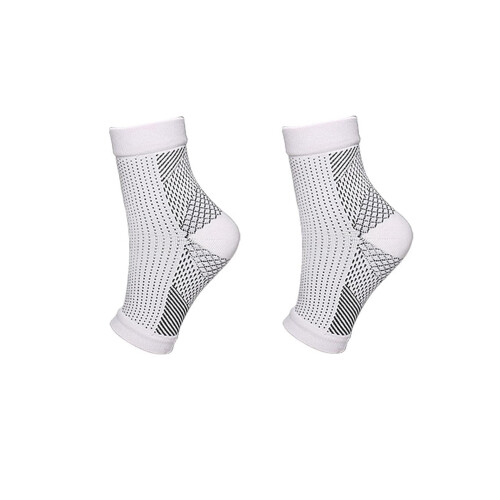 Ankle Brace Compression Support Sleeve Ankle Compression Socks 1 Pair White XXL