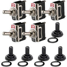 2-Stufen-Wippschalter mit wasserdichter Kappe (5er-Pack) Black