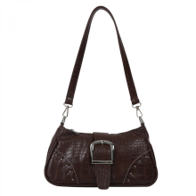 Elegante borsa da donna con tracolla regolabile, adatta per lo shopping, la scuola, il lavoro e i viaggi. Colore bianco/marrone.