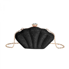 Abendtasche für Damen, kleine Clutch, Damenhandtasche, Mini-Umhängetasche mit Kette, Hochzeitstasche, rosa und schwarz.