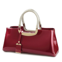 Women's glossy textured faux leather shoulder bag, evening crossbody bag