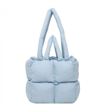 Stylish women's down wallet, soft and practical nylon shoulder bag, casual tote bag, suitable for fashionable women and girls, brown/blue.
