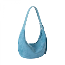 Korean style shoulder bag, underarm bag, dumpling bag, half-moon bag, handbag, versatile underarm bag for girls, apricot and blue.