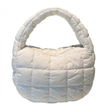 Elegante mini borsa a mano a forma di nuvola, perfetta per l'autunno e l'inverno, in stile coreano, morbida e comoda, colore azzurro/bianco.