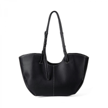 Elegante borsa a tracolla da donna, borsa tote di grande capienza, borsa da ascella, adatta per spostamenti, shopping o brevi viaggi, marrone/nero.