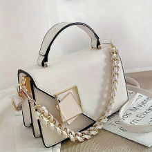 Piccola borsa da donna, design semplice, adatta a varie occasioni, bianca.