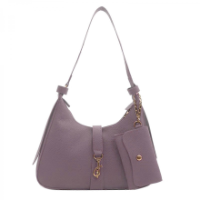 Borsa a tracolla da donna in pelle PU di grande capacità, borsa elegante, adatta per lo shopping e gli appuntamenti, bianca o viola