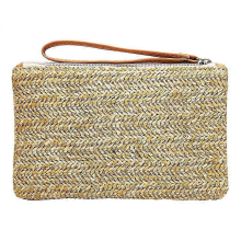 Women's straw woven bag, bohemian style handbag, summer casual beach pocket bag