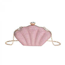 Borsa da sera da donna, piccola pochette, borsa a mano, mini borsa a tracolla con catena, borsa da sposa, rosa