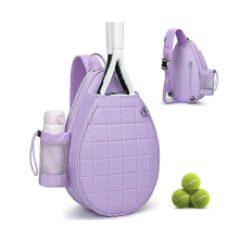 Tennis bag, quilted tennis backpack, can hold 2 rackets, waterproof crossbody/shoulder bag, suitable for boys, girls and teenagers, purple.