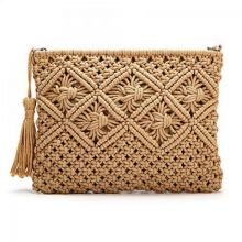 Pochette in paglia SCSYV, portafoglio in paglia da donna AVEKI, borsa da spiaggia estiva, bianco B