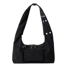 Women's retro style handbag, versatile underarm bag, autumn and winter shoulder bag, elegant underarm bag, shopping bag, brown/black.