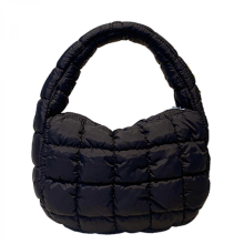 Elegante mini borsa a mano a forma di nuvola, perfetta per l'autunno e l'inverno, in stile coreano, morbida e comoda, disponibile in azzurro/nero.