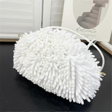 Borsa a tracolla invernale da donna, borsa a secchiello in peluche, borsa a tracolla con nappe, colore 4