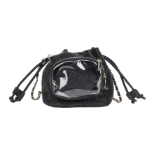 Elegante Damen-Schultertasche, stylische Handtasche/Umhängetasche mit abnehmbarem Schulterriemen, aus PU-Material, silber/schwarz.