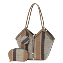 Borsa a tracolla da donna di grande capacità, borsa a tracolla/borsa multifunzionale, adatta per gli spostamenti quotidiani, colore cachi.