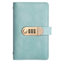 Combination Lock Money Folder, PU Leather Cash Organizer, Budget Planner and Savings Challenge Gift for Adults and Children, Blue