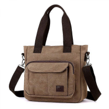 Women's crossbody canvas shoulder bag/handbag, suitable for shopping, travel, work, and everyday use - Brown