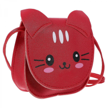 Kleine Umhängetasche mit Katzenmotiv, stylische Geldbörse, perfekt für den Alltag, rot (Set)