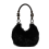 Elegante e morbida borsa a tracolla a forma di mezzaluna, soffice, capiente e casual, nera. 1
