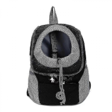 Zaino per il trasporto di cani di piccola taglia in rete traspirante, borsa a tracolla portatile, accessorio da viaggio essenziale, nero
