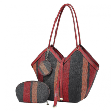 Large capacity women's crossbody bag, multi-functional shoulder bag/handbag, suitable for daily commuting, red and black color scheme.