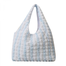 Borsa a tracolla da donna, borsa a tracolla plissettata, grande capacità, elegante e bella borsa tote in giallo e blu.