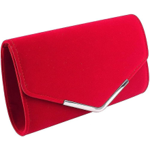 Pochette/borsa da sera/borsa da ballo da donna con catena staccabile, adatta ai matrimoni, in rosso.