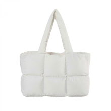 Modern style quilted shoulder bag, large capacity women's underarm bag, suitable for work, travel and everyday use, brown/white.