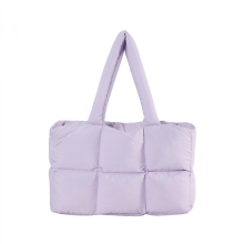 Modern style quilted shoulder bag, large capacity women's underarm bag, suitable for work, travel and everyday use, brown/purple.