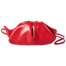Women's dumpling-shaped clutch, soft PU leather shoulder bag, cloud-shaped tote bag, women's evening bag, shopping bag, gift bag, silver-red.
