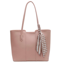 2025 New Women's Fashion Soft Leather Handbag, Large Capacity Faux Leather Shopping Bag, Portable, Solid Pink