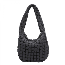 Stylish large quilted underarm bag, soft down-filled, suitable for both work and leisure occasions. Available in white and grey.