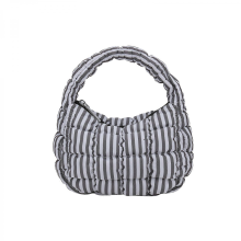 Quilted down-filled tote bag/handbag/nylon wallet/lightweight top handle bag/stylish cloud bag, suitable for women and girls, purple/black.