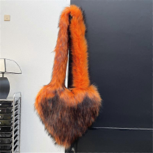 Large fluffy tote bag, cute fluffy bag, women's and girls' faux fur shoulder bag, suitable for autumn and winter, color: 12