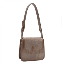 Piccola borsa a mano/borsa/borsa da braccio/borsa a tracolla vintage in PU per donna, colore marrone/kaki
