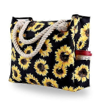 Borsa da spiaggia di grande capacità, borsa a mano, tracolla, borsa a tracolla in tela stampata per donna