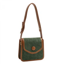 Piccola borsa a mano/borsa a tracolla/borsa a tracolla vintage in PU per donna, marrone-verde
