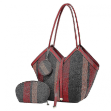 Large capacity women's crossbody bag, multi-functional shoulder bag/handbag, suitable for daily commuting, red and black color scheme.