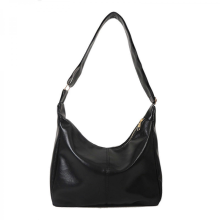 Elegante e raffinata borsa a tracolla/borsa a tracolla/borsa da braccio da donna, chiusura con cerniera, marrone scuro/nero
