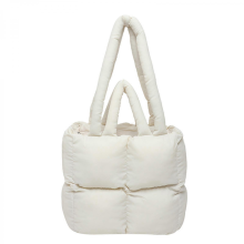 Elegante portafoglio da donna, morbida e pratica borsa a tracolla in nylon, borsa tote casual, adatta a donne e ragazze alla moda, marrone/bianco.