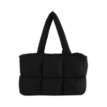 Modern style quilted shoulder bag, large capacity women's underarm bag, suitable for work, travel and everyday use, brown/black.