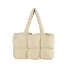 Modern style quilted shoulder bag, large capacity women's underarm bag, suitable for work, travel and everyday use, brown/khaki.