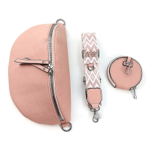 Women's small shoulder bag, waist bag, stylish crossbody bag with wide shoulder strap, light green, for sending credit cards and parcels.