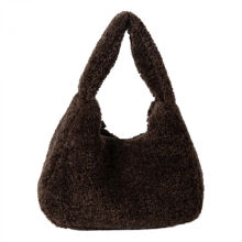 Autumn/Winter Women's Solid Color Handbag, Date Bag, Top Handle Bag, Fashion Wallet, Plush Shopping Bag, Apricot/Coffee